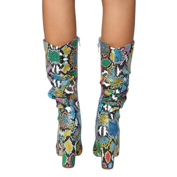 Fashion Nova Bring It On Heeled Boots - Rainbow Snake - Picture 3 of 7